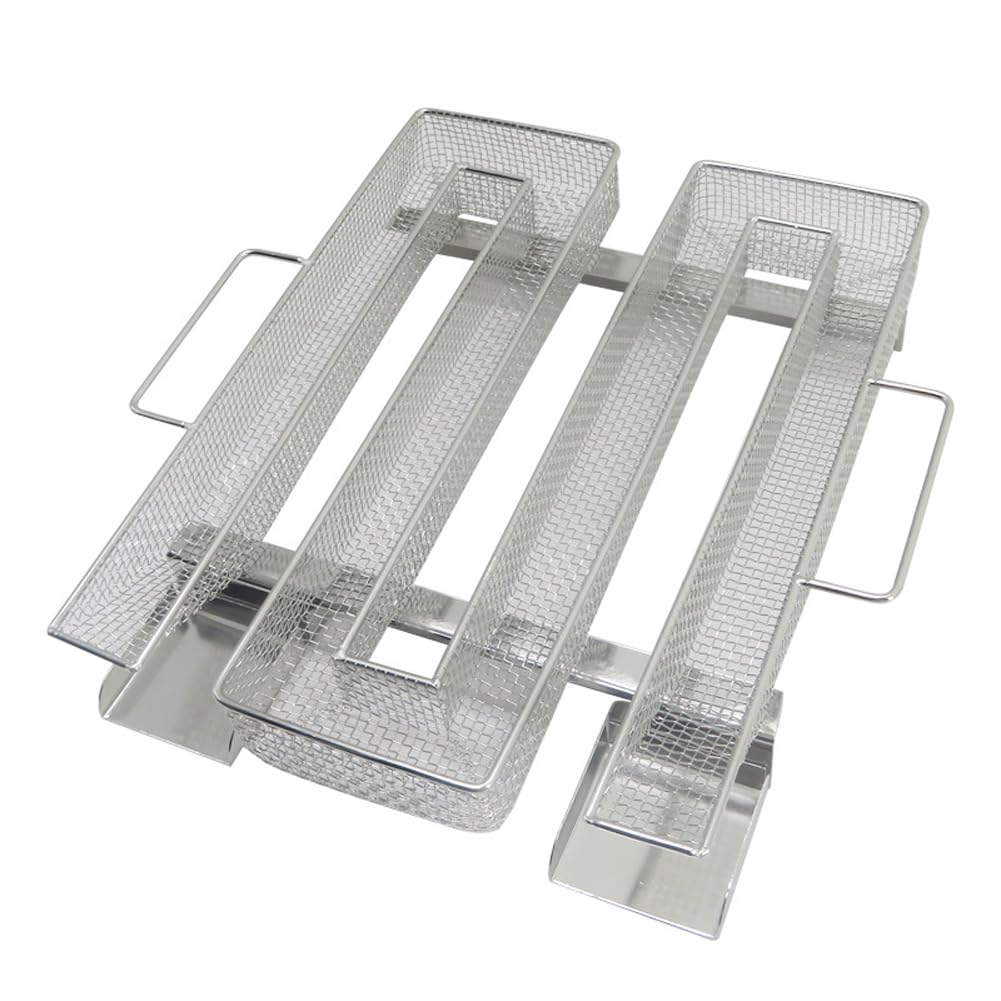 1 Piece Cold Smoke Generator Stainless Steel Pellet Smoker Tray Rectangle Pellet Smoker Box Pellet Maze Smoker Tray Barbecue Smoker Tray Grill Cooking Tools, Silver