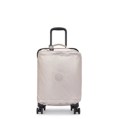 Kipling SPONTANEOUS S Small cabin size wheeled luggage, Carry On, Metallic Glow (Silver)
