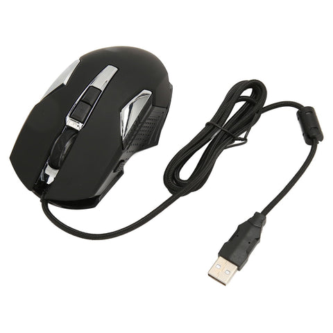 Alit RGB Gaming Mouse USB Wired Brilliant 7200DPi Soft Click Game Tool Silent Operate Customizable Software Vibrant Light Gaming Mice (Black)