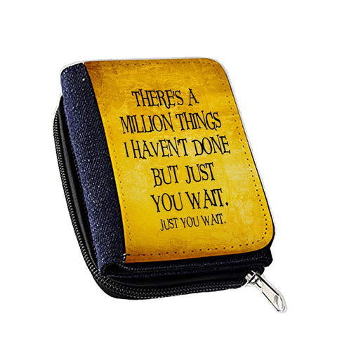 Giftme Theres a Million Things i havent Done But Just You Wait Hamilton Musical Birthday Secret Santa WomenÃƒÆ’Ã‚Â¢ÃƒÂ¢Ã¢â‚¬Å¡Ã‚Â¬ÃƒÂ¢Ã¢â‚¬Å¾Ã‚Â¢s Denim Coin Wallet, Girls Purse, Gift Purse Wallet, Stags Purse., Black, 120 X 90 Mm