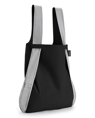 Notabag Original 2 in 1 Backpack and Bag (Grey/Black) - Backpack waterproof - reusable grocery bags foldable - clever design for more flexibility - backpack waterproof - grocery tote bag