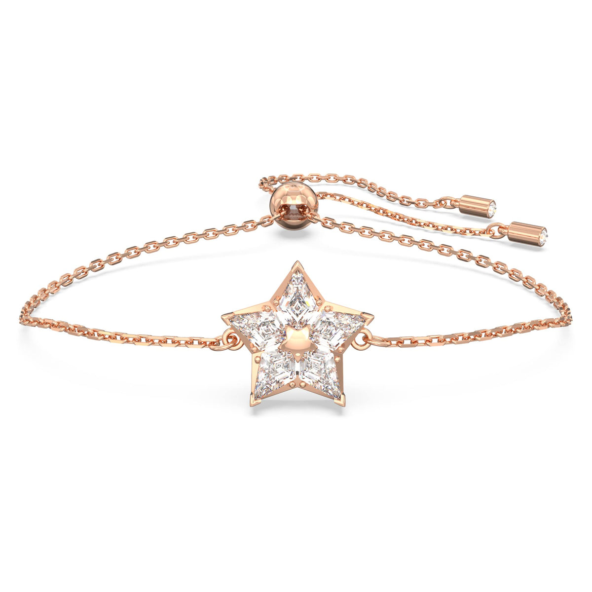 Swarovski Stella bracelet, Kite cut, Star, White, Rose gold-tone plated
