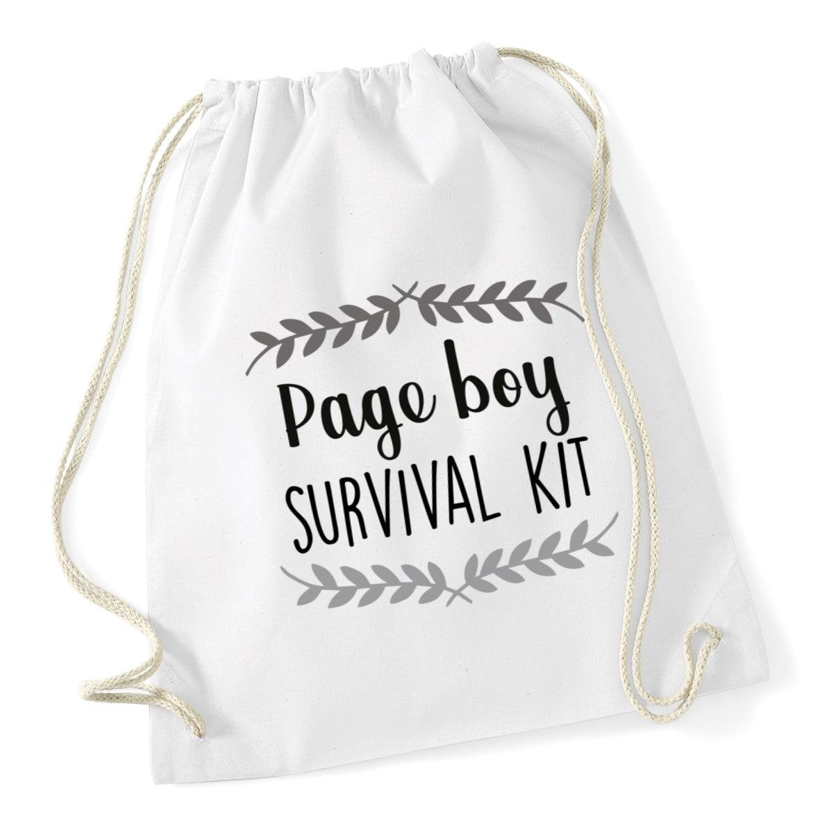 Hippowarehouse Page boy survival kit Drawstring Cotton School Gym Kid Bag Sack 37cm x 46cm, 12 litres