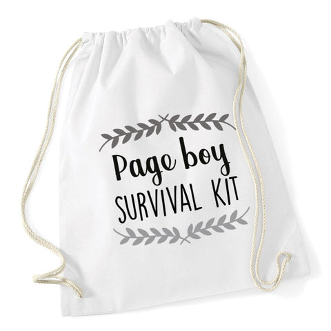 Hippowarehouse Page boy survival kit Drawstring Cotton School Gym Kid Bag Sack 37cm x 46cm, 12 litres