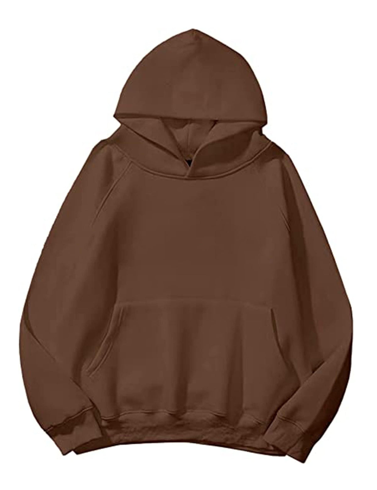 SAFRISIOR Oversized Hoodies for Women and Men Couples Fleece Basic Solid Hooded Sweatshirt Pullover Jackets Brown