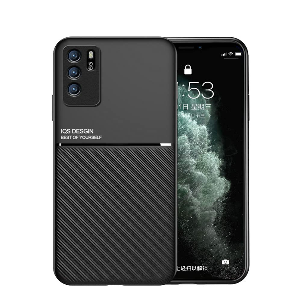 Kepuch Mowen Case Cover Bumper Built-in Metal Plate for Oppo Reno 6Z - Black