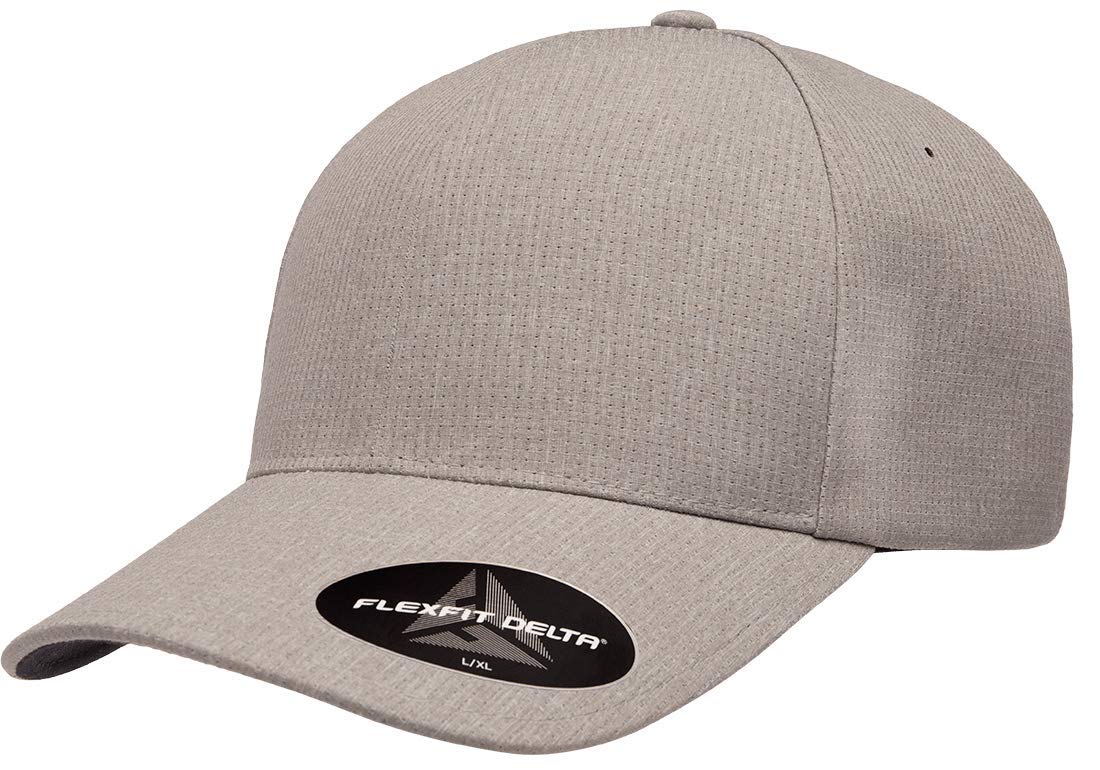 Flexfit Men's Delta Seamless Cap, Melange Silver, S/M