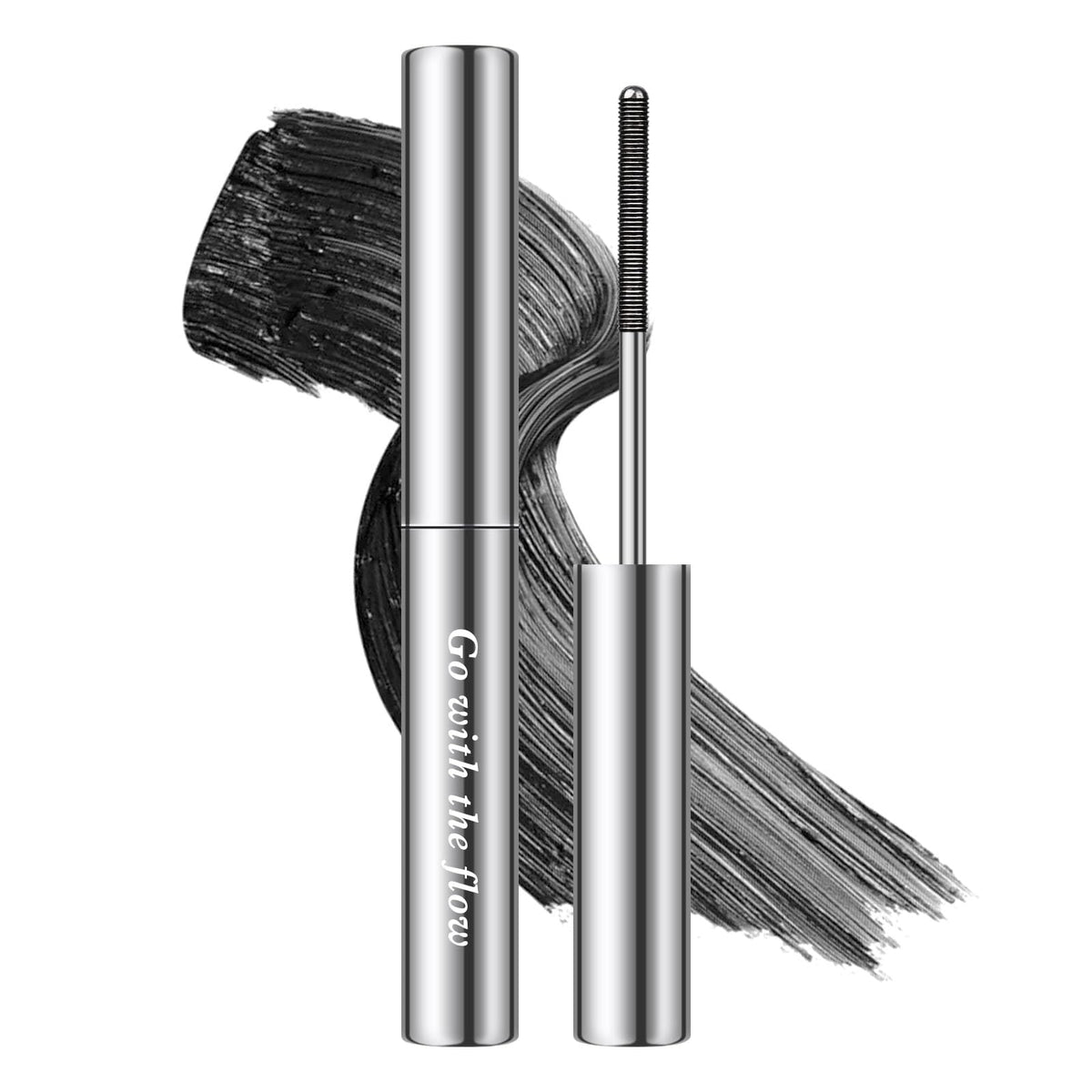 FREEORR Washable Metal Rod Mascara Black, Curling Iron Wand 3D Mascara Non-Clumping, Smudge-Proof Extra Slim Mascara with Metal Rod Wand Curling Eyelash Iron Brush Wand Mascara-Black