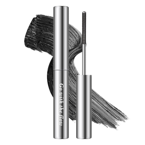 FREEORR Washable Metal Rod Mascara Black, Curling Iron Wand 3D Mascara Non-Clumping, Smudge-Proof Extra Slim Mascara with Metal Rod Wand Curling Eyelash Iron Brush Wand Mascara-Black