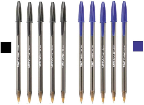 Bic 1.6mm Large Black & Blue Bold Ink Pen - 5 Black & 5 Blue