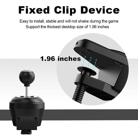 PXN A7 Gear Shifter, 6 +1 shift lever with Handbrake Button and Shift Button for High & Low Gear Universal Shifter for PC, PS4, PS5, Xbox(A7)