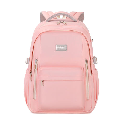 Backpack for School, Classic College Backpack, Lightwight School Backpack, Multiple-pocket Laptop Bookbag for Teen Boys Girls Travel Backpack with Luggage Strap for Women Men, Bulk Backpacks, Pink