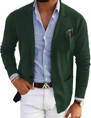 HanzhuoLG Men's Casual Business Blazer Coat Solid Color Slim Fit Lapel Suit Coat 3XL