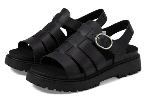 Timberland Women's Clairemont Way Fisherman Sandals, Black Full Grain, 7.5