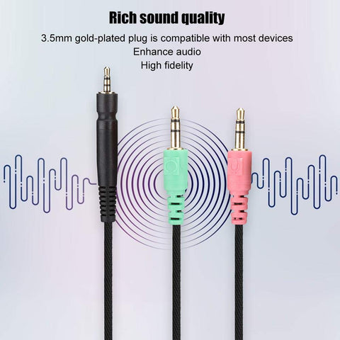 Hilitand Gaming Headphone Cable,3.5mm Plug Wire,for Sennheiser G4ME ONE/for Zero/PC 373D / PC37X GSP 350/500 / 600 and Other Head-Mounted Gaming Earphone(Computer Version)
