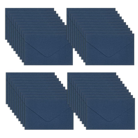 UMCHU Pack of 40 10.5 x 7 cm Ribbed Envelopes, Envelopes without Window, Textured Envelopes, for Wedding, Greeting Cards, Invitations (Dark Blue)