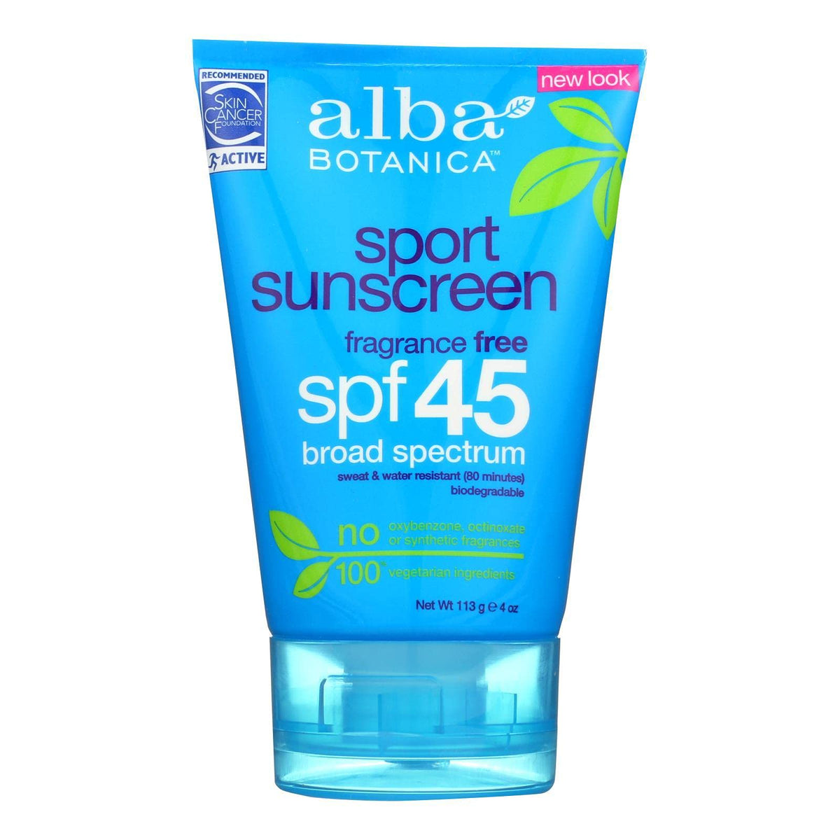 Alba Botanica - Very Emollient Natural Protection Sport Sunblock 45 SPF - 4 oz.