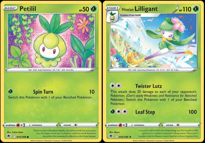 Hisuian Lilligant 016/189 - Astral Radiance - Rare Pokemon Evolution Card Lot