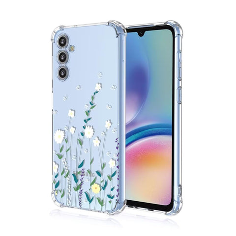 ATISIJIE Flower Case for Samsung Galaxy A05S,Clear Floral Flower Pattern Print Design Soft TPU Case Shockproof Girl Women Phone Cover-A92