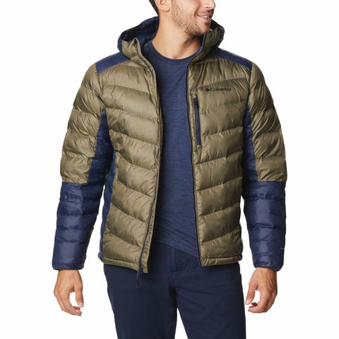 Columbia Men's Labyrinth Loop Hooded Jacket, Stone Green/Collegiate Navy, XX-Large