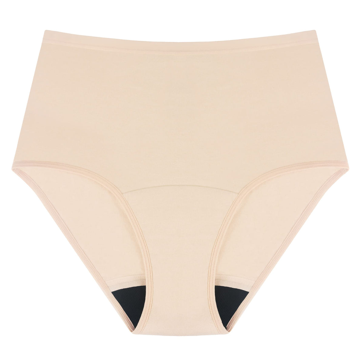 AIRCUTE Washable Urinary Incontinence Cotton Underwear for Women Leak Proof Protective Panties 60ML 1 Pack (Beige, Large)