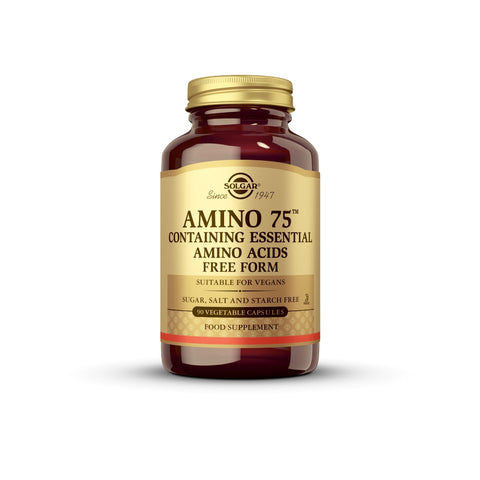 Solgar Amino 75 Essential Acid Vegetable Capsules - Pack of 90 - 8 Aminos Complex - For Metabolic Processes - Easy to Digest - Vegan