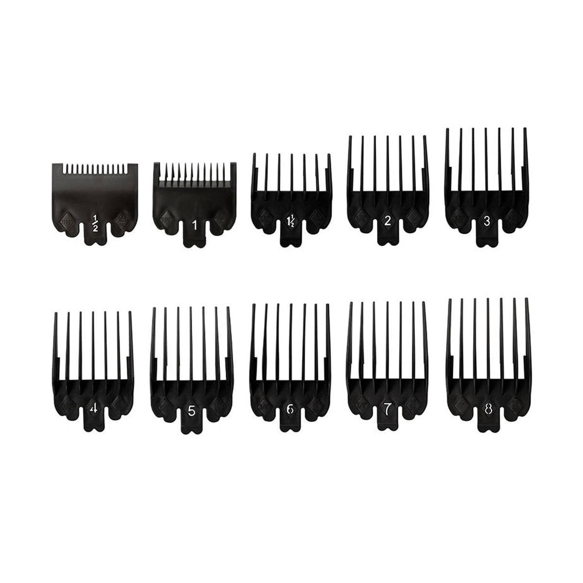 DAIRYCOF Cutting Guides and Comb Attachments - Professional Hair Clippers Accessories Set (Length: 1/16" to 1") Compatible with Wahl (10 Pcs, Black)