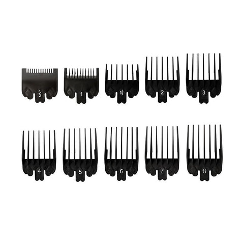 DAIRYCOF Cutting Guides and Comb Attachments - Professional Hair Clippers Accessories Set (Length: 1/16" to 1") Compatible with Wahl (10 Pcs, Black)