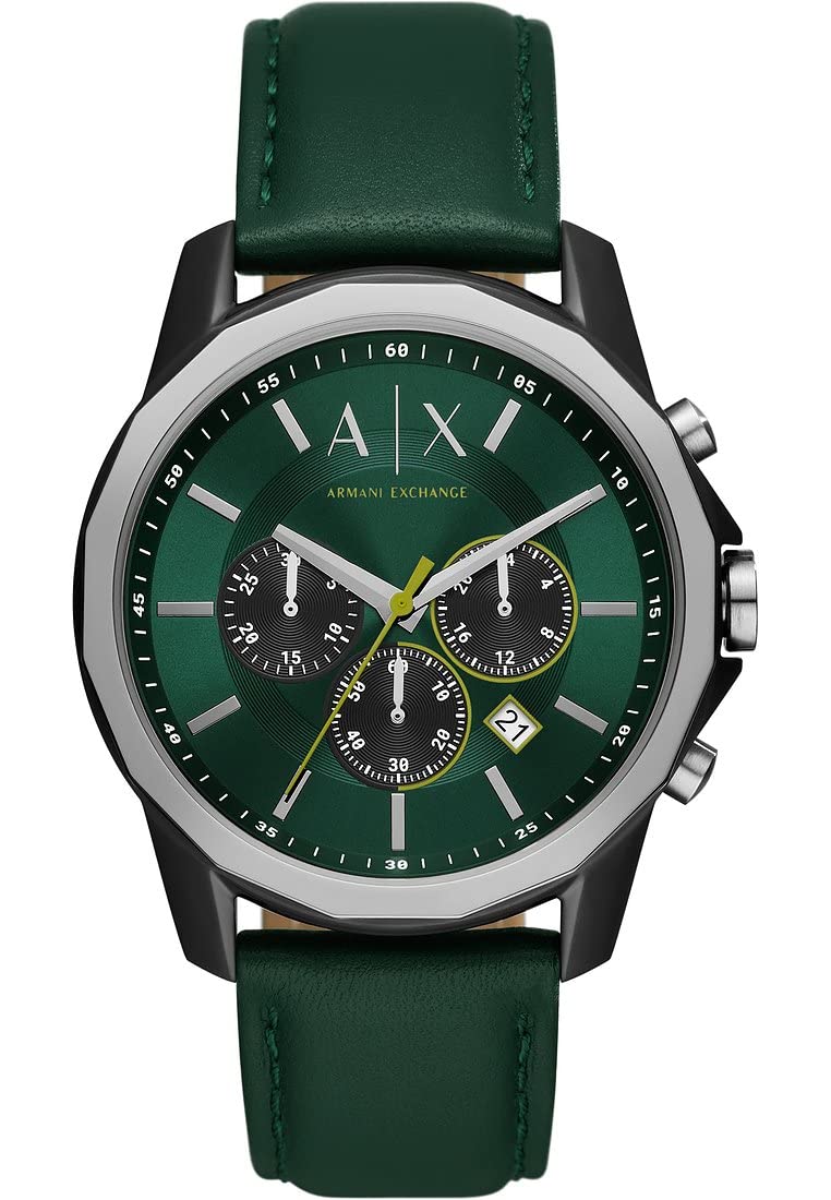 Armani Exchange Watch for Men Quartz/Chrono movement 44mm case size with a Leather strap AX1741