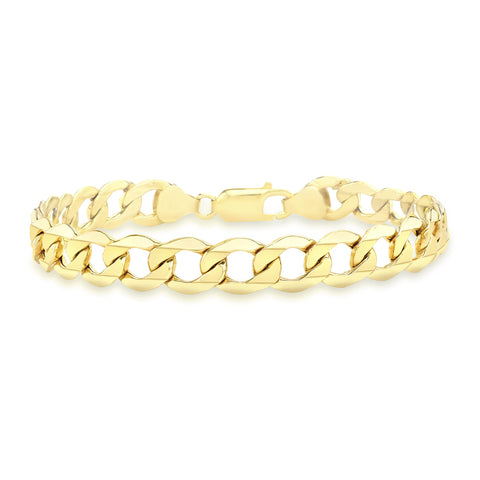 Carissima Gold Women's 9ct Yellow Gold 6 Sided Curb Bracelet of 21cm/8.5"
