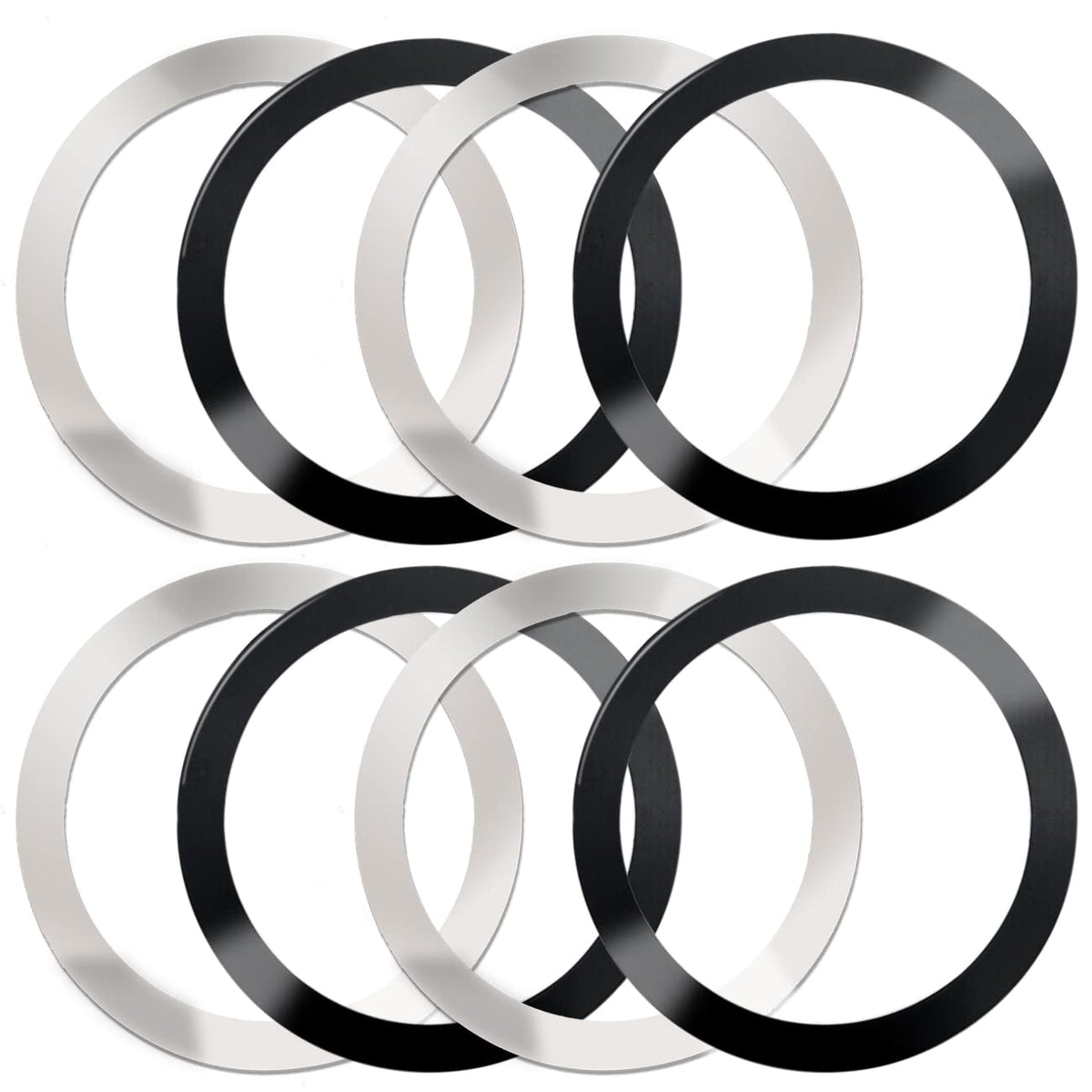 8 Pcs Universal Metal Rings Sticker Compatible for Magsafe Magnetic Wireless Charger iPhone 15 14 13 12 Pro Mini Max Samsung Galaxy, Ultra-Thin Car Charger Conversion Accessories (NO Magnet),2 Colors