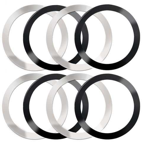 8 Pcs Universal Metal Rings Sticker Compatible for Magsafe Magnetic Wireless Charger iPhone 15 14 13 12 Pro Mini Max Samsung Galaxy, Ultra-Thin Car Charger Conversion Accessories (NO Magnet),2 Colors