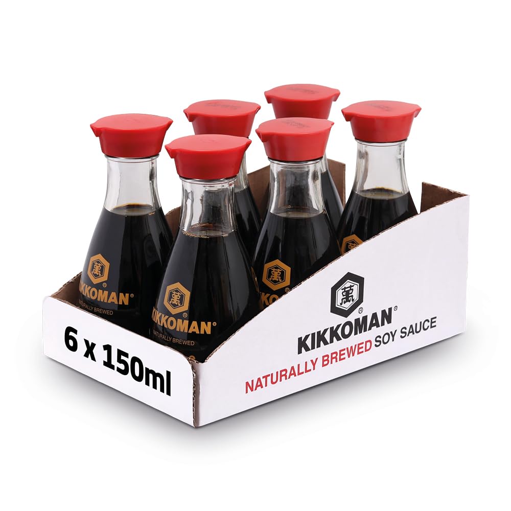Kikkoman Soy Sauce, 150 ml, (Pack of 6), Naturally Brewed