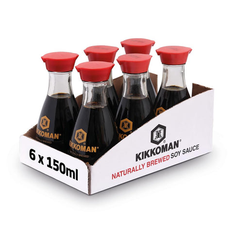 Kikkoman Soy Sauce, 150 ml, (Pack of 6), Naturally Brewed