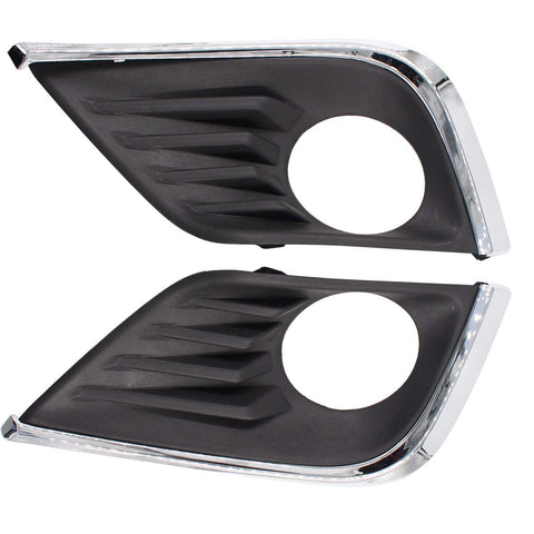 NewYall Set of 2 Front Left and Right Fog Light Bezel Covers with Chrome Trim for Nissan Altima 2016-2018 62256-9HS0B 62257-9HS0B