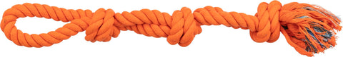 TRIXIE play rope for dogs, with 3 knots, 3275, 60 cm, orange, with hand loop, for tug-of-war