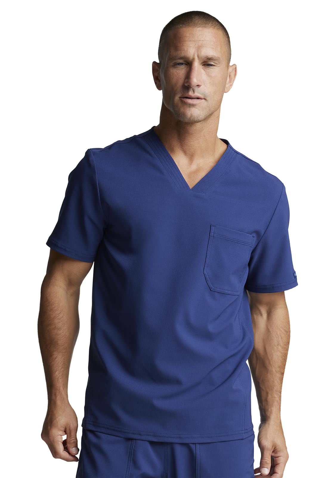 Cherokee Men's V-Neck Scrubs Top, Navy