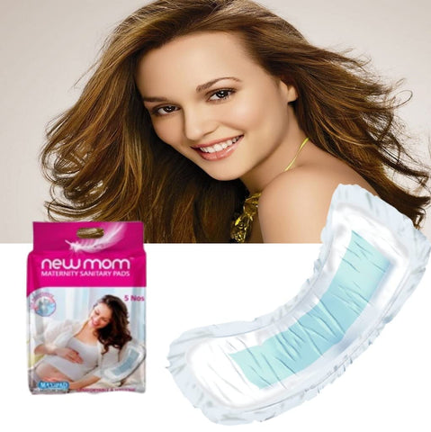 LADY HAWK Latest New Mom Maxi Maternity Sanitary Pads Napkins for Women - Ultra Soft, Wide, Long Lasting Protection- New Mom Disposable Sanitary Maternity Pads Panty Liners - 5 pads in 1 pack. (moq2)