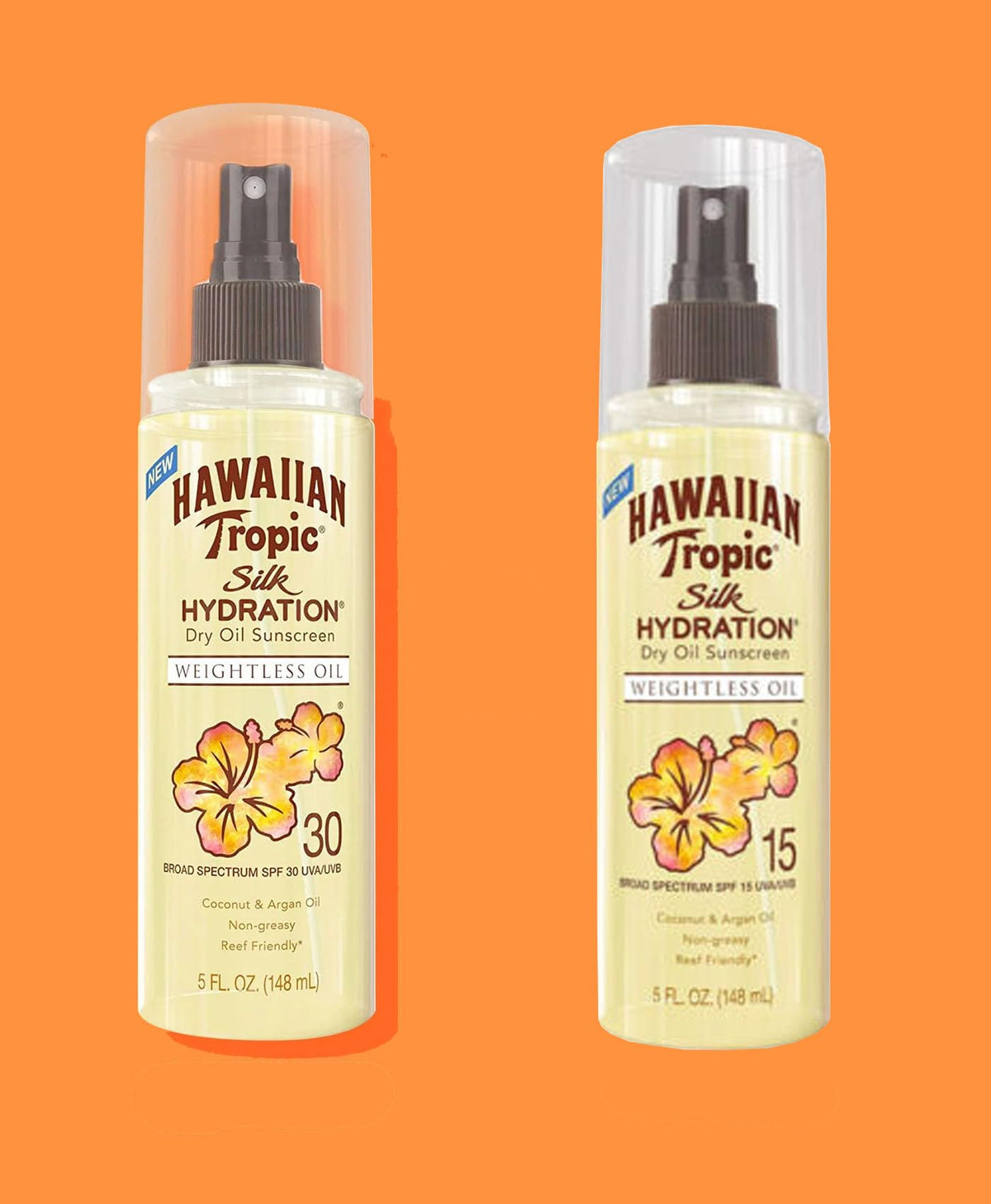 Hawaiian Tropic Weightless Hydration Oil Mist COMBO SPF 15 and SPF 30 (combo pack 2pc)