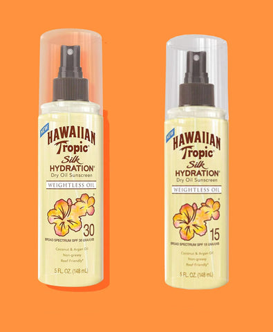Hawaiian Tropic Weightless Hydration Oil Mist COMBO SPF 15 and SPF 30 (combo pack 2pc)