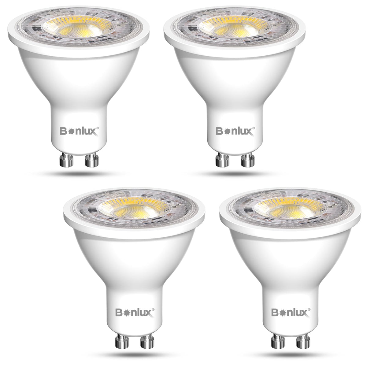 Bonlux GU10 LED Spotlight 12V Warm White 3000K MR16 LED Lamp, 7W Replaces 65W Halogen Lamp, AC 12V LED Bulb MR16 GU10 Spot, 38°Abstrahlwinkel Reflektorampen, Nicht Dimmbar, 4 Pieces