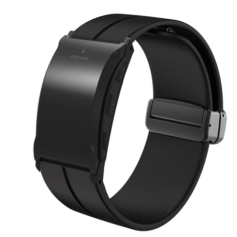 Blueshaweu Compatible with Pavlok 3 Smartwatch Bands, Soft Silicone Magnetic Buckle Sport Replacement Straps for Women Men Compatible with Pavlok 3 (Black)