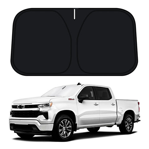 D-Lumina Windshield Sun Shade for 2019-2023 Chevy Silverado 1500 Accessories (Regular cab, Crew cab, Double Cab 2Door 4Door), Front Window Sunshade Sun Visor Protector, Foldable 2 Layers 210T Material