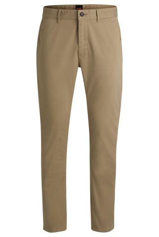 BOSS Mens Slim Trousers Pastel Brown 36W / 30L