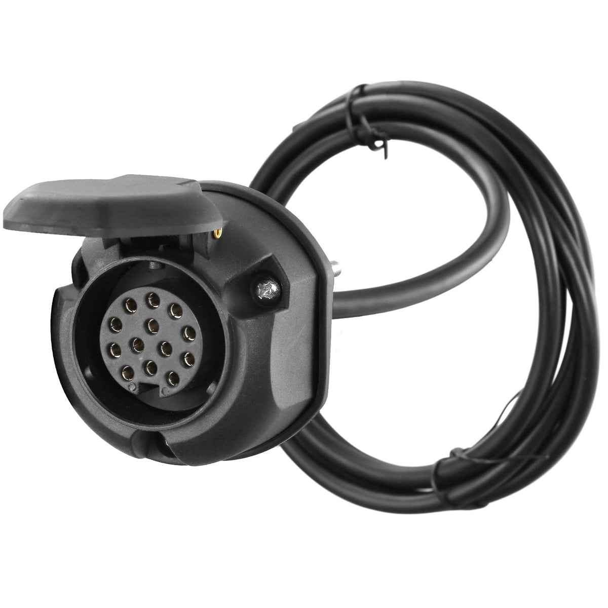 AGRISHOP 13 Pin Trailer Socket with Pre-wired 2 M Cable 12v Trailer Adapter 13 Core Towing Hitch Wiring Harnes