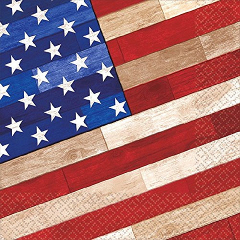 amscan Old Glory Fourth of July Party Beverage Paper Napkin (Pack of 36), Multicolor, 5" x 5"
