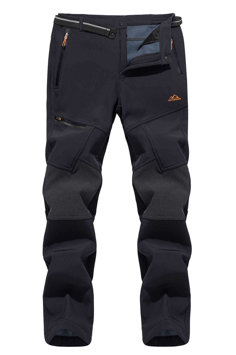 MAGCOMSEN Outdoor Trousers for Men Waterproof Trouser Mens Fishing Trousers Warm Trousers Hiking Pants Hiking Rainproof Clothes Tactical Trousers Mens Black Trousers Army Trousers with Zip Pockets