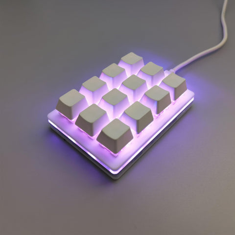 12 Key Mechanical Gaming Keyboard, One Handed USB Mini Macro LED Keypad, Hot Swappable Red Switch Professional Configuration Software, Injection Key, Hot Swap Axle Seat