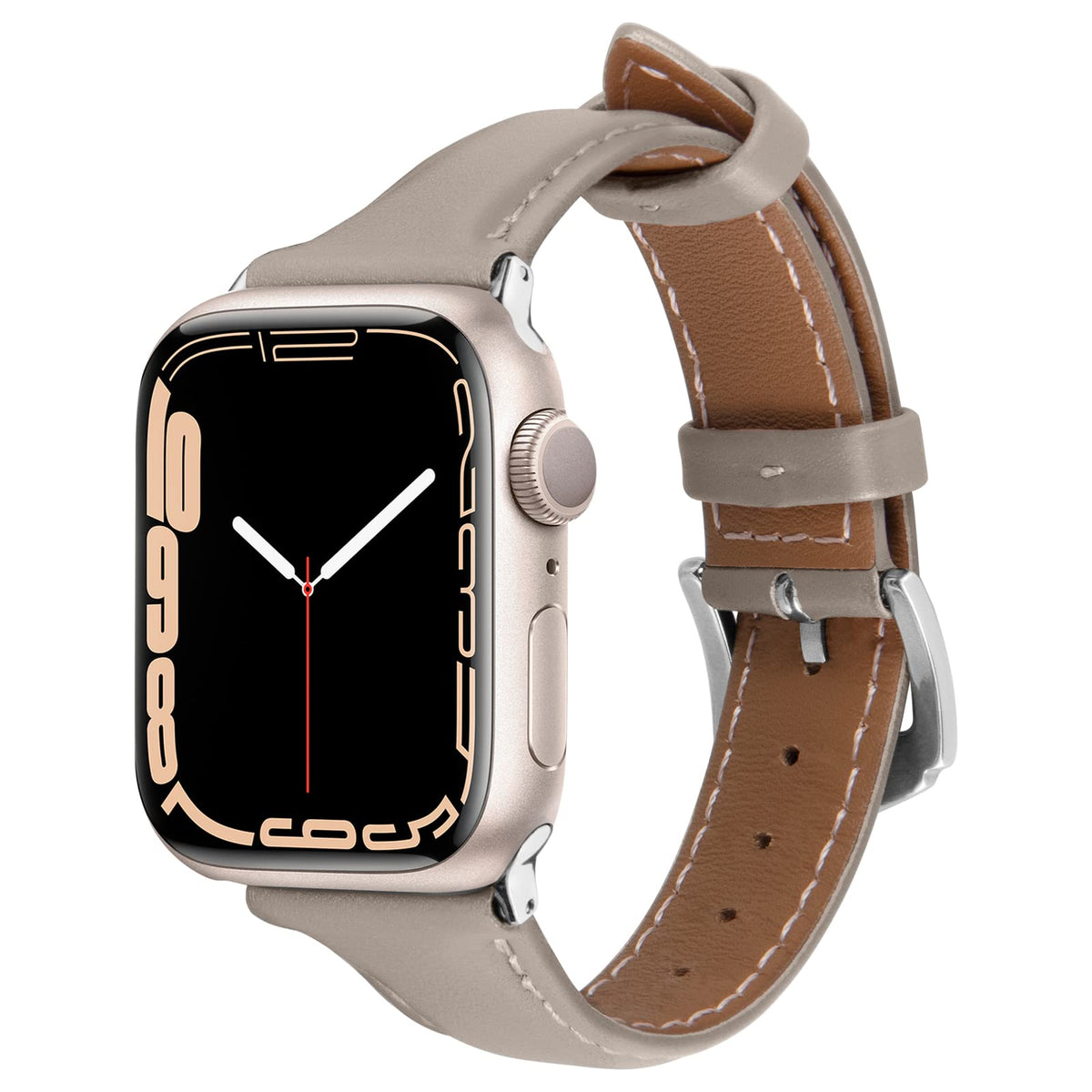 CYRILL by Spigen Kajuk Leather Armor Compatible with Apple Watch Strap for Apple Watch Series 9 (41) / 8 (41) / 7(41) / 6 (40) / SE (2020/2022) / 5 (40) / 4(40) - Cream