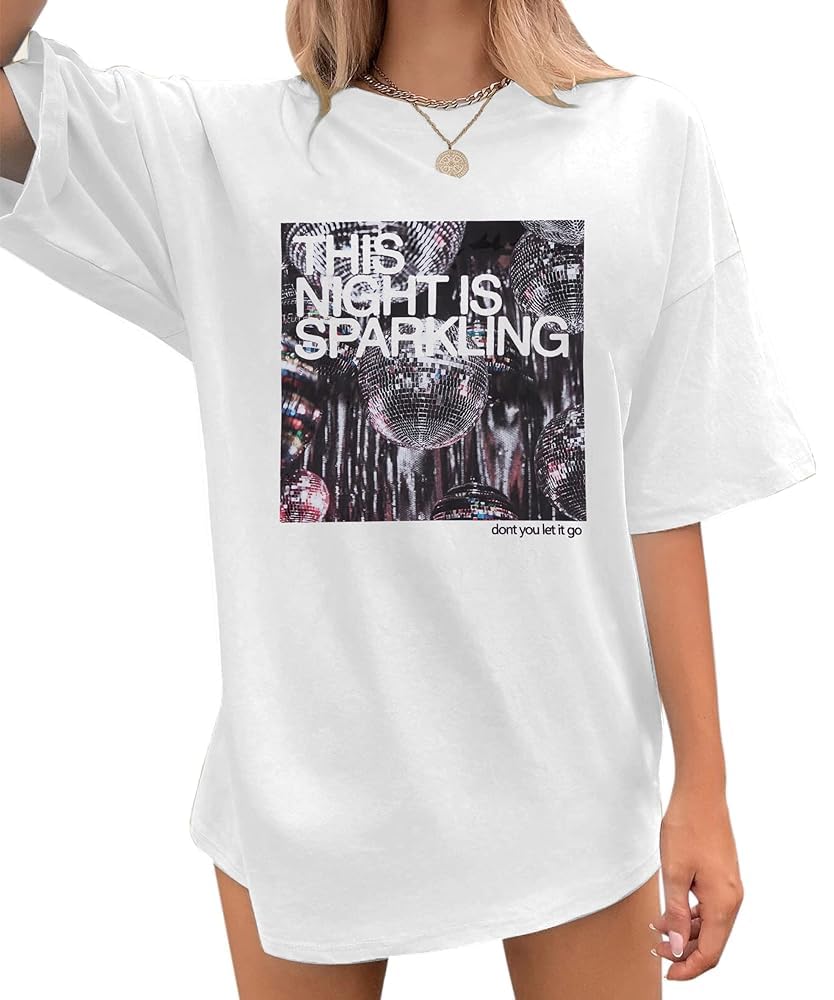 This Night is Sparkling Oversized Shirt Women Country Concert Shirt Singer Fans Gift Top Vintage Music Love Tour Tops